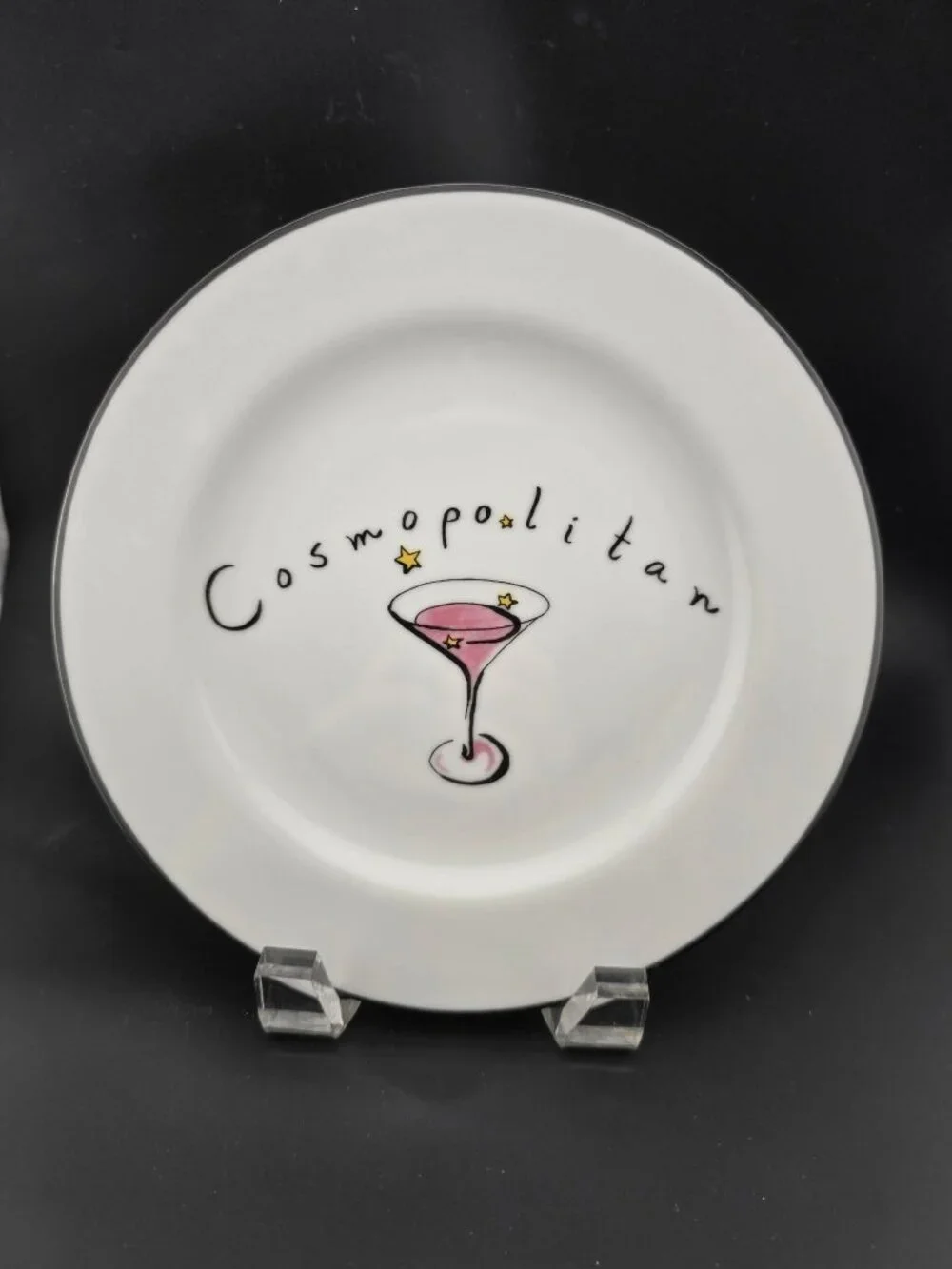 Pottery Barn Set Of 4 Martini Collection Cocktail Plates 7.5
